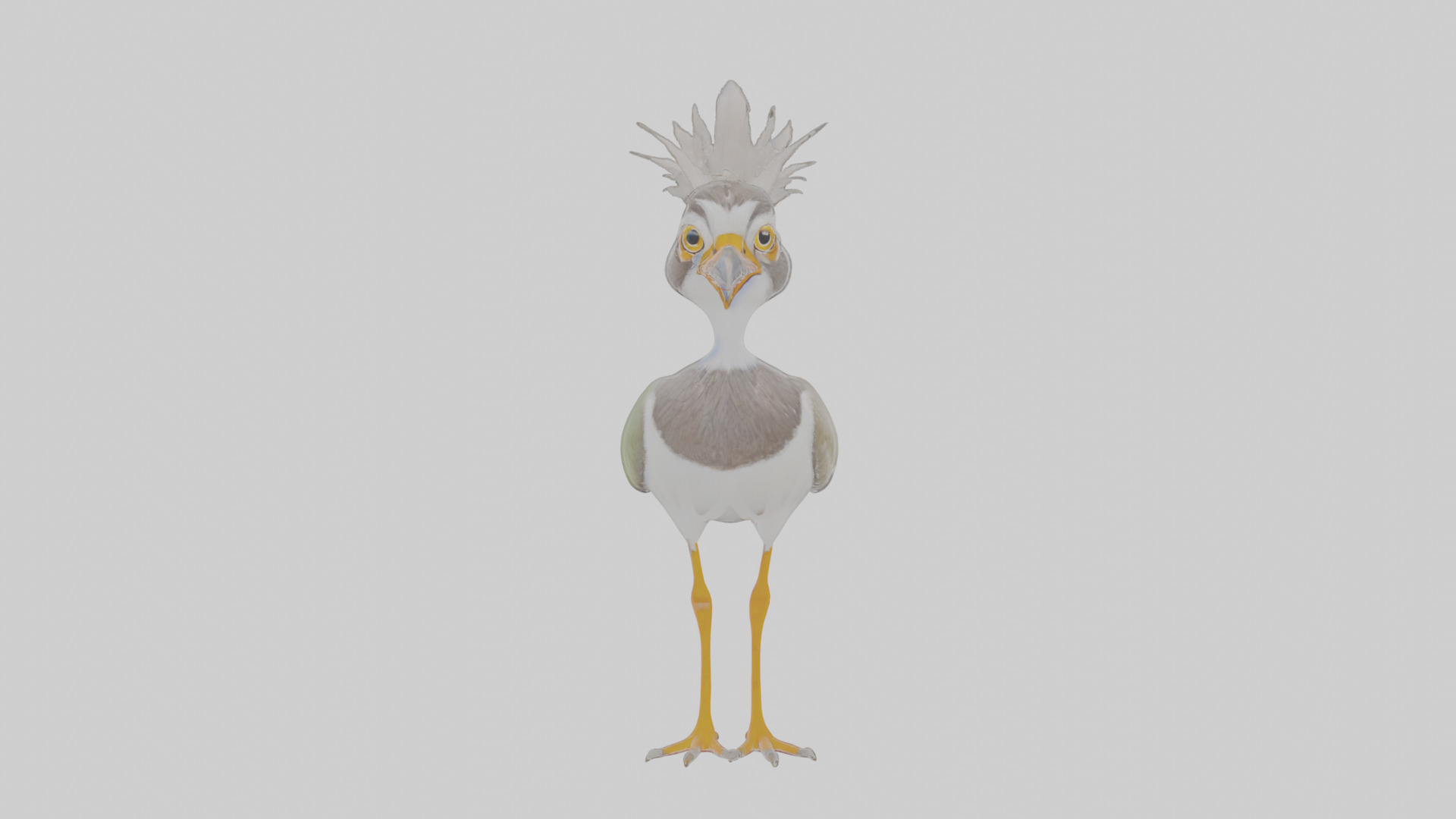 Cartoon Lapwing Low-poly 3D model_14
