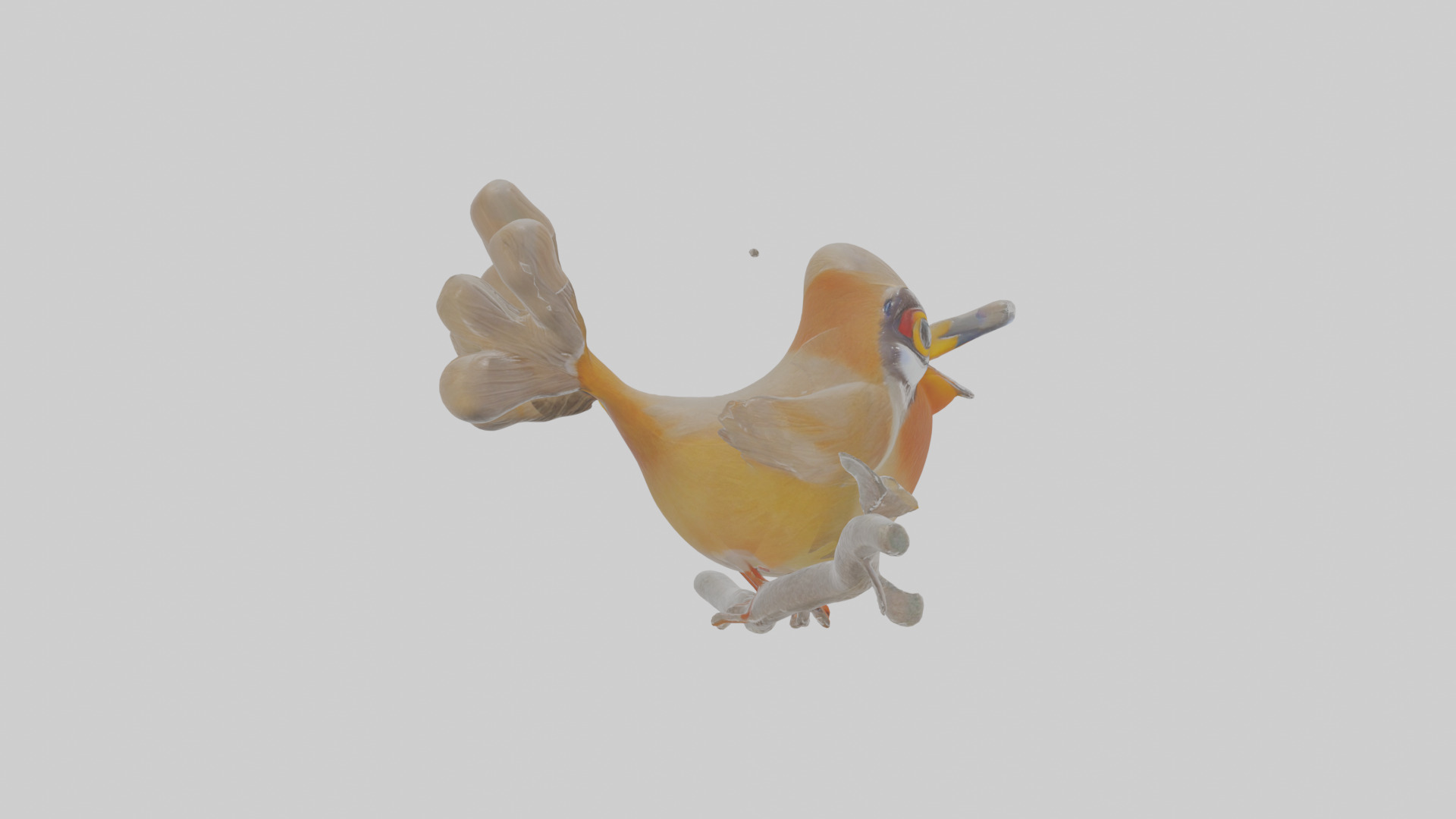 Cartoon Laughingthrush Low-poly 3D model_20