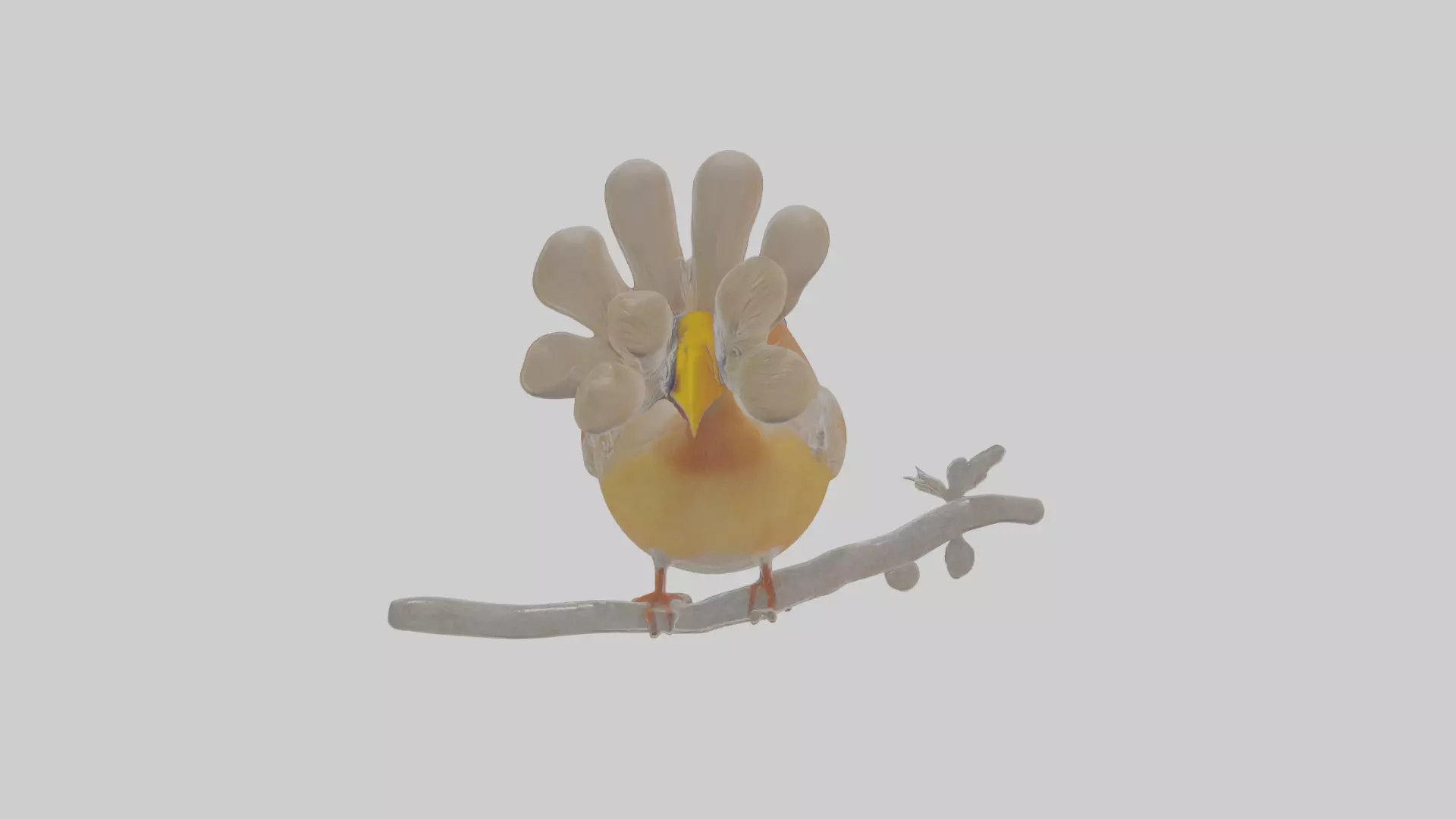 Cartoon Laughingthrush Low-poly 3D model_0