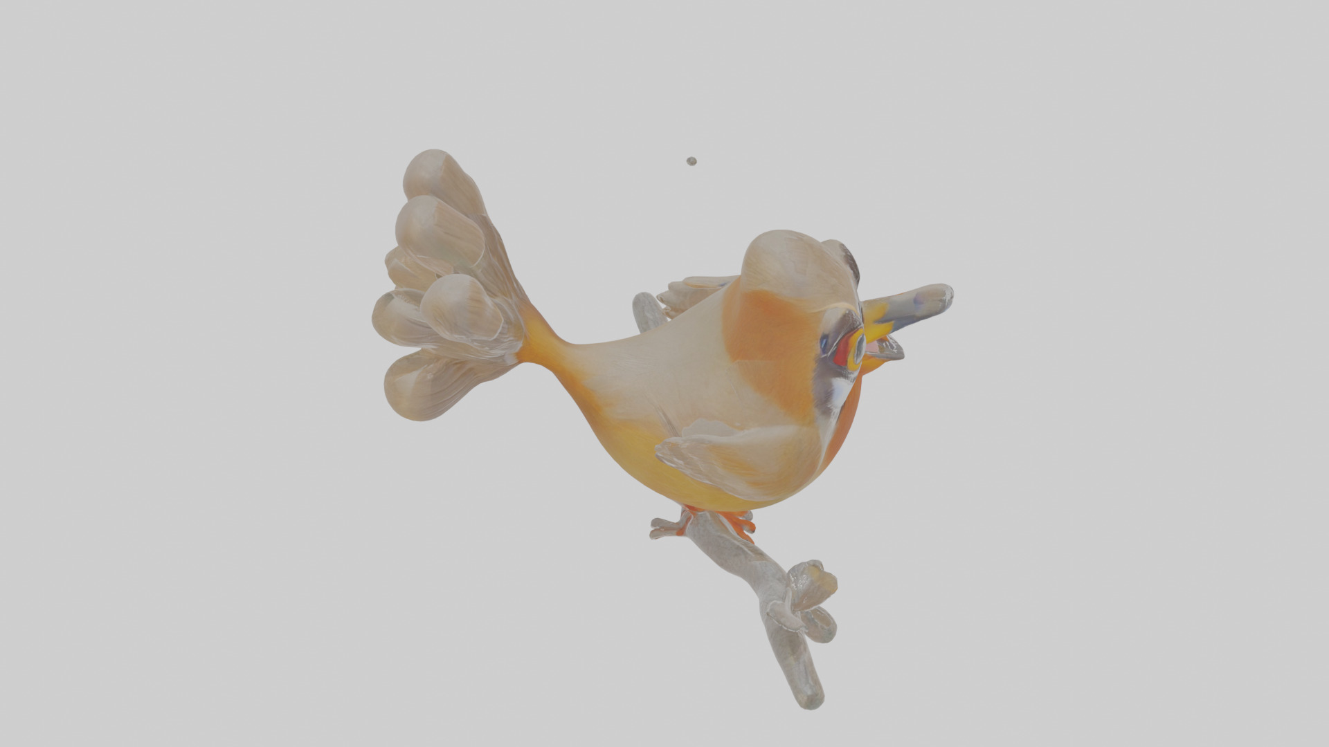 Cartoon Laughingthrush Low-poly 3D model_28
