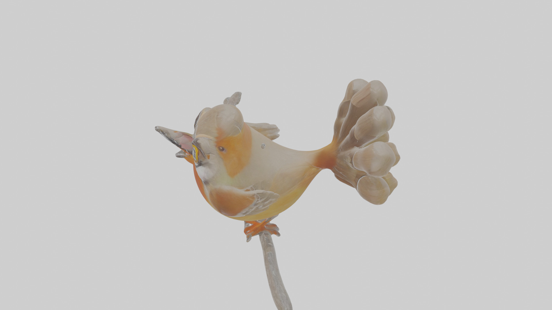 Cartoon Laughingthrush Low-poly 3D model_27