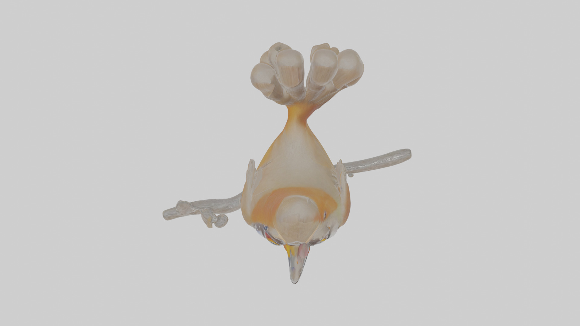 Cartoon Laughingthrush Low-poly 3D model_22