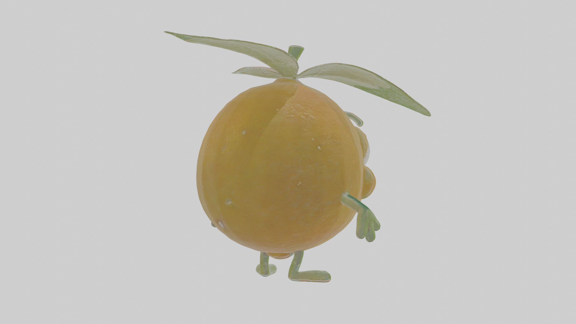 Cartoon Lemon Low-poly 3D model_3