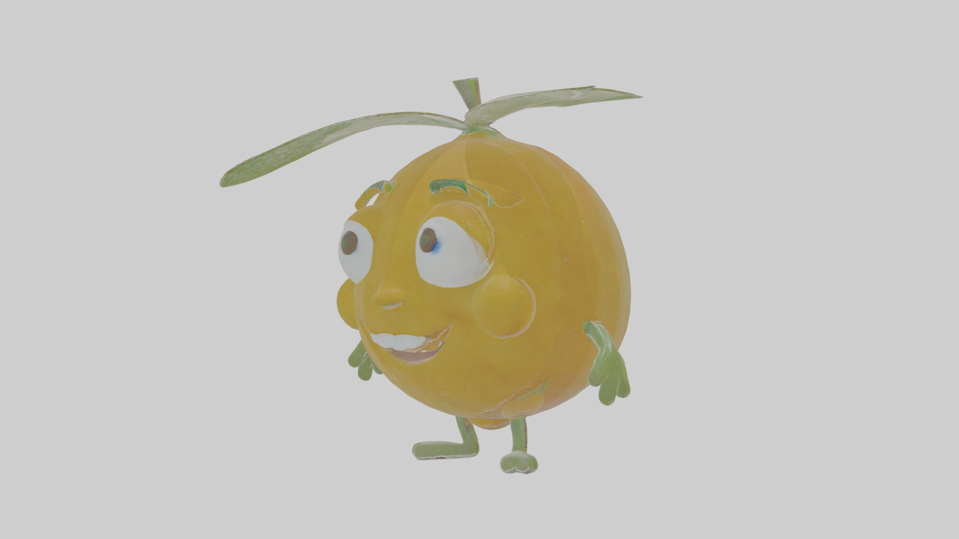 Cartoon Lemon Low-poly 3D model_14
