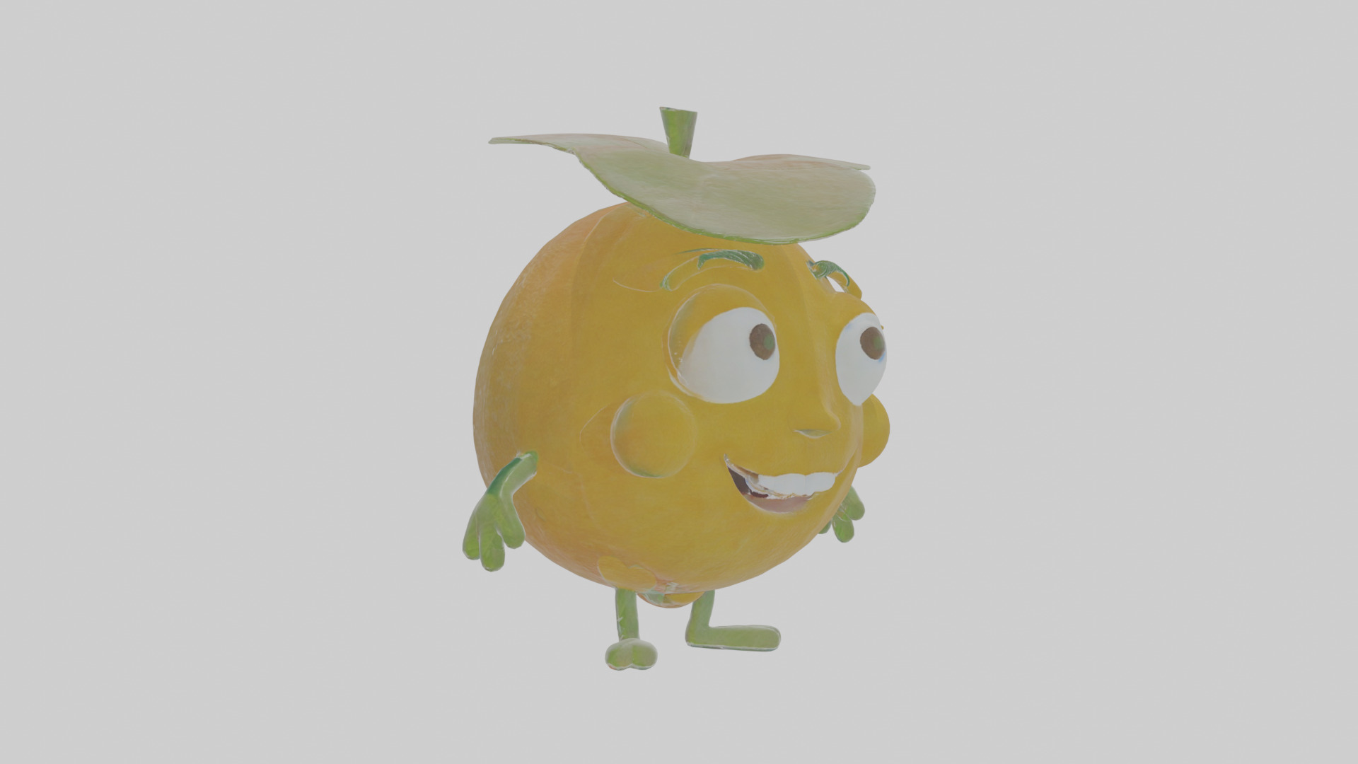 Cartoon Lemon Low-poly 3D model_16