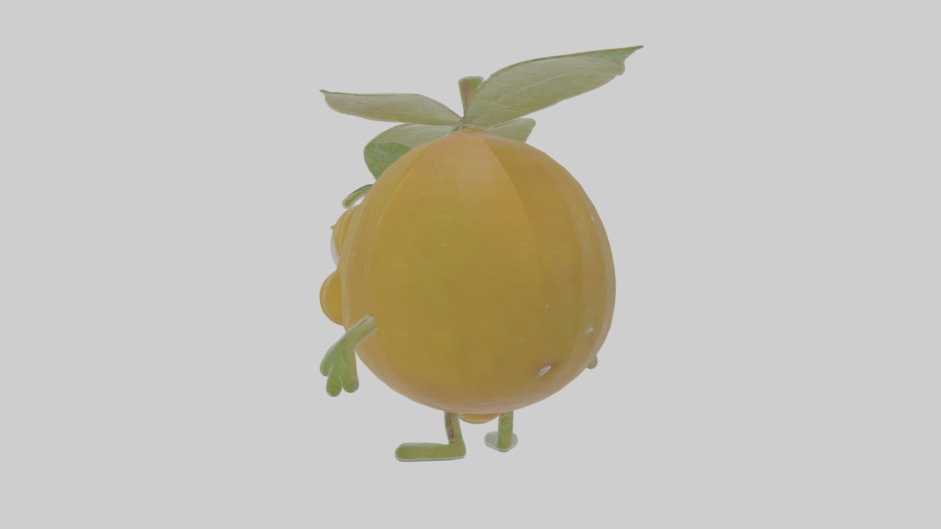 Cartoon Lemon Low-poly 3D model_1