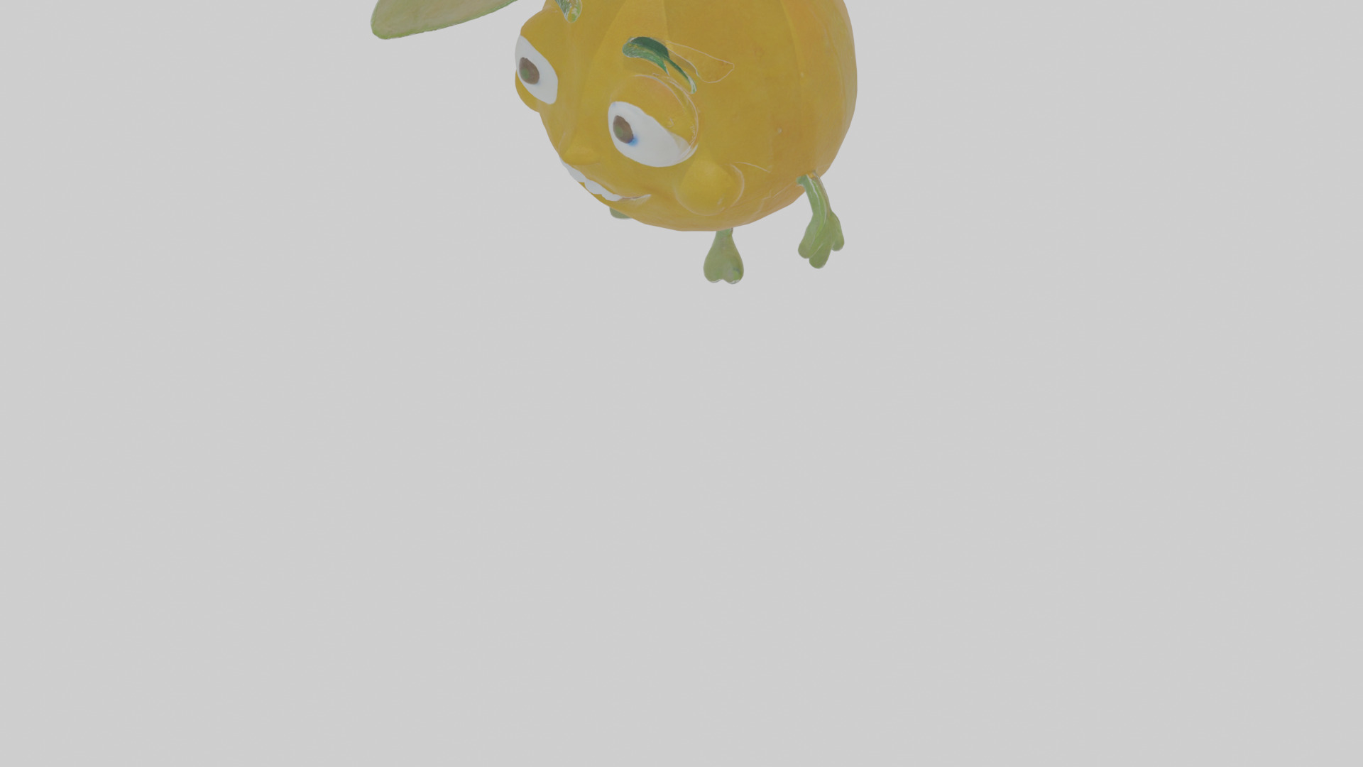 Cartoon Lemon Low-poly 3D model_7