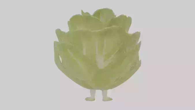 Cartoon Lettuce Low-poly 3D model
