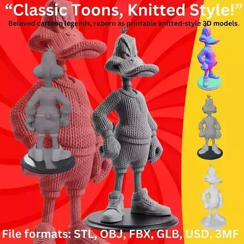 Stylized Knit Daffy Duck Figure  Melancholic Version