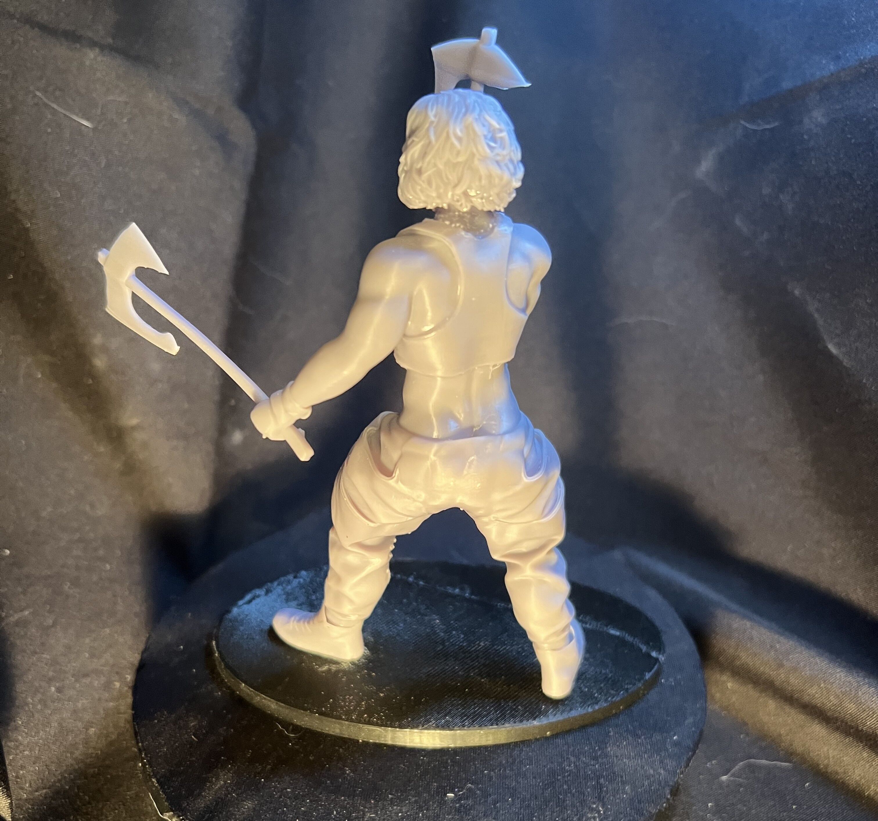 Muscular Axe Girl  3D print model_1