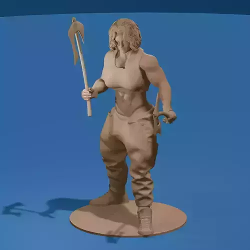 Muscular Axe Girl 