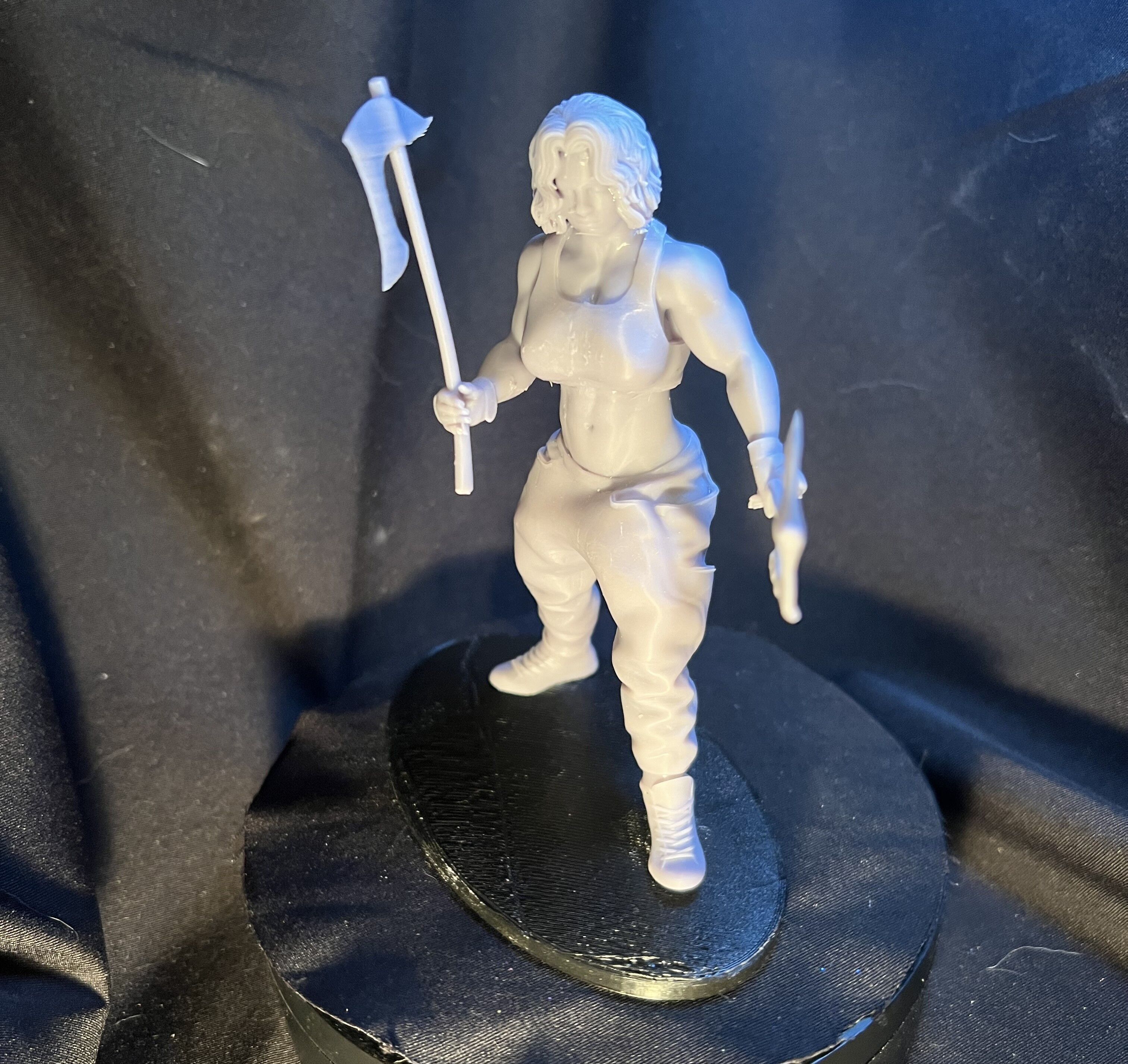 Muscular Axe Girl  3D print model_6