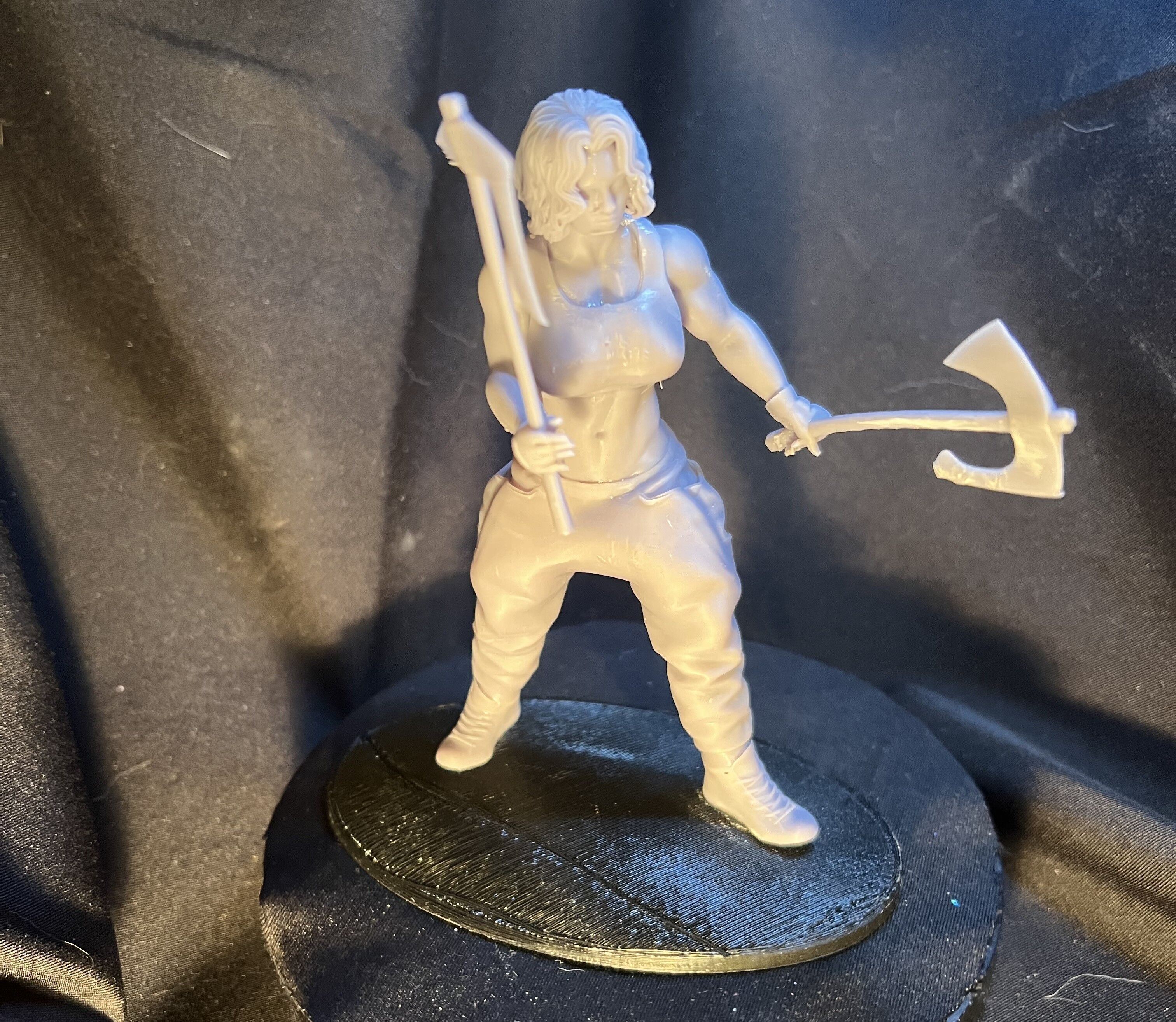Muscular Axe Girl  3D print model_5