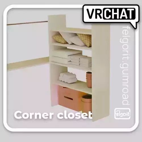 Corner Wardrobe 3D Model 