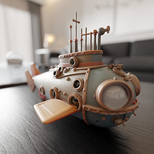 submarine 3D print model