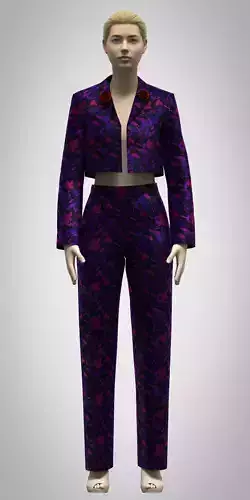 womens tuxedo blazer rigged model  Low-poly 3D model