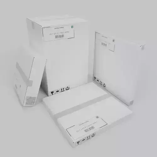 White Cardboard Box Luxury Packaging - Rigged and Customizable 3D Model Collection