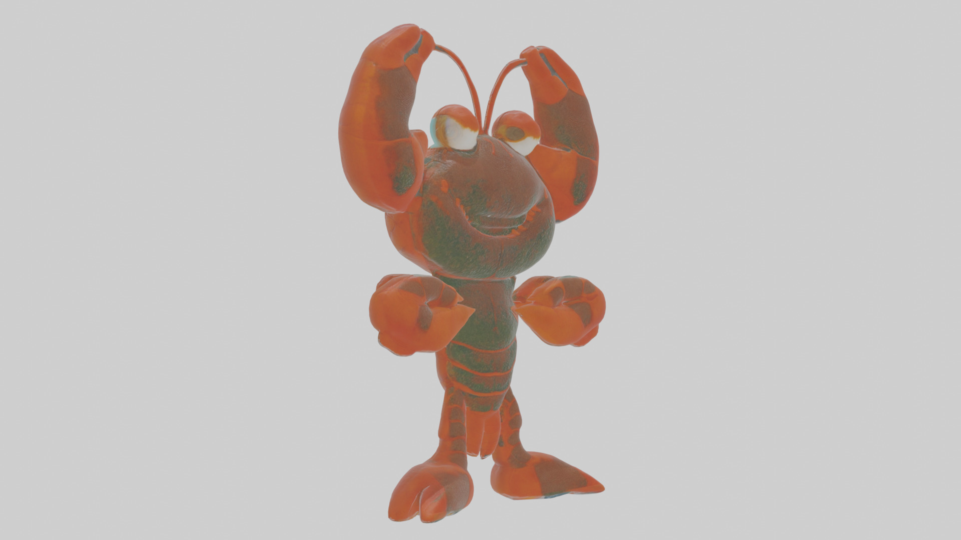 Cartoon Lobster Low-poly 3D model_18