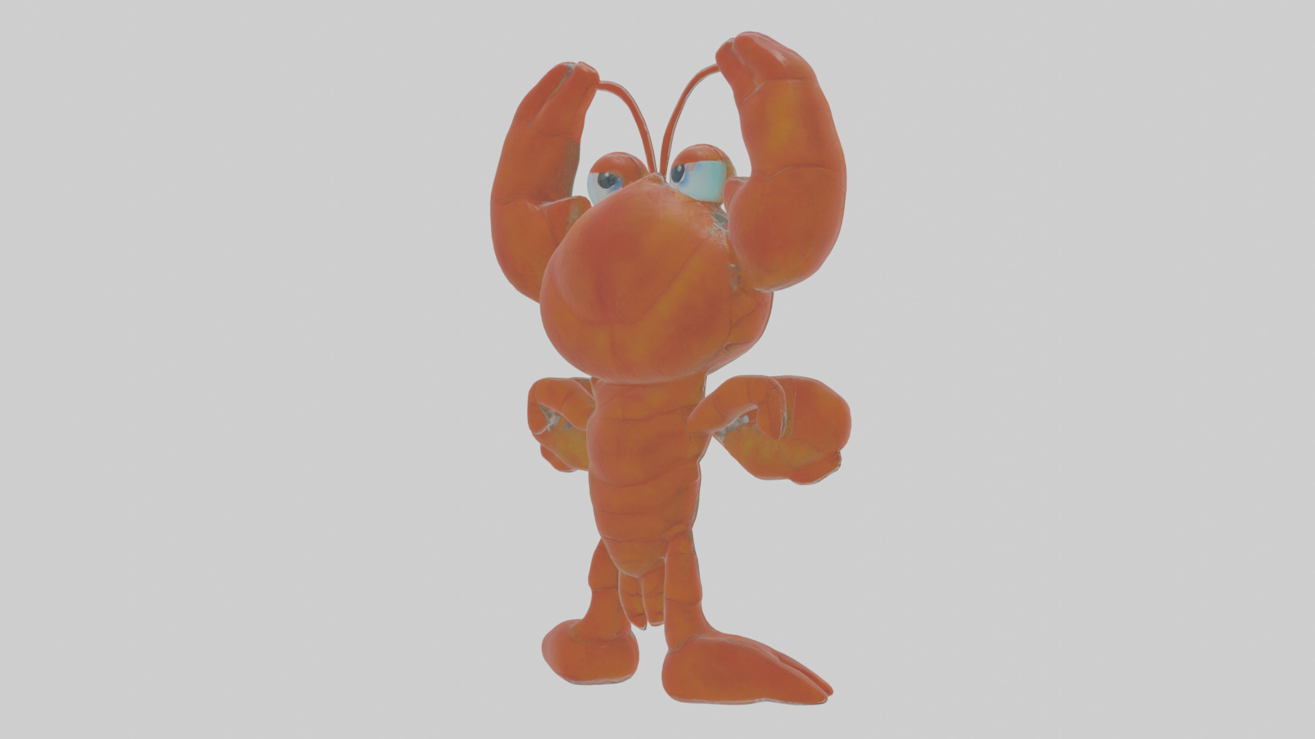 Cartoon Lobster Low-poly 3D model_3
