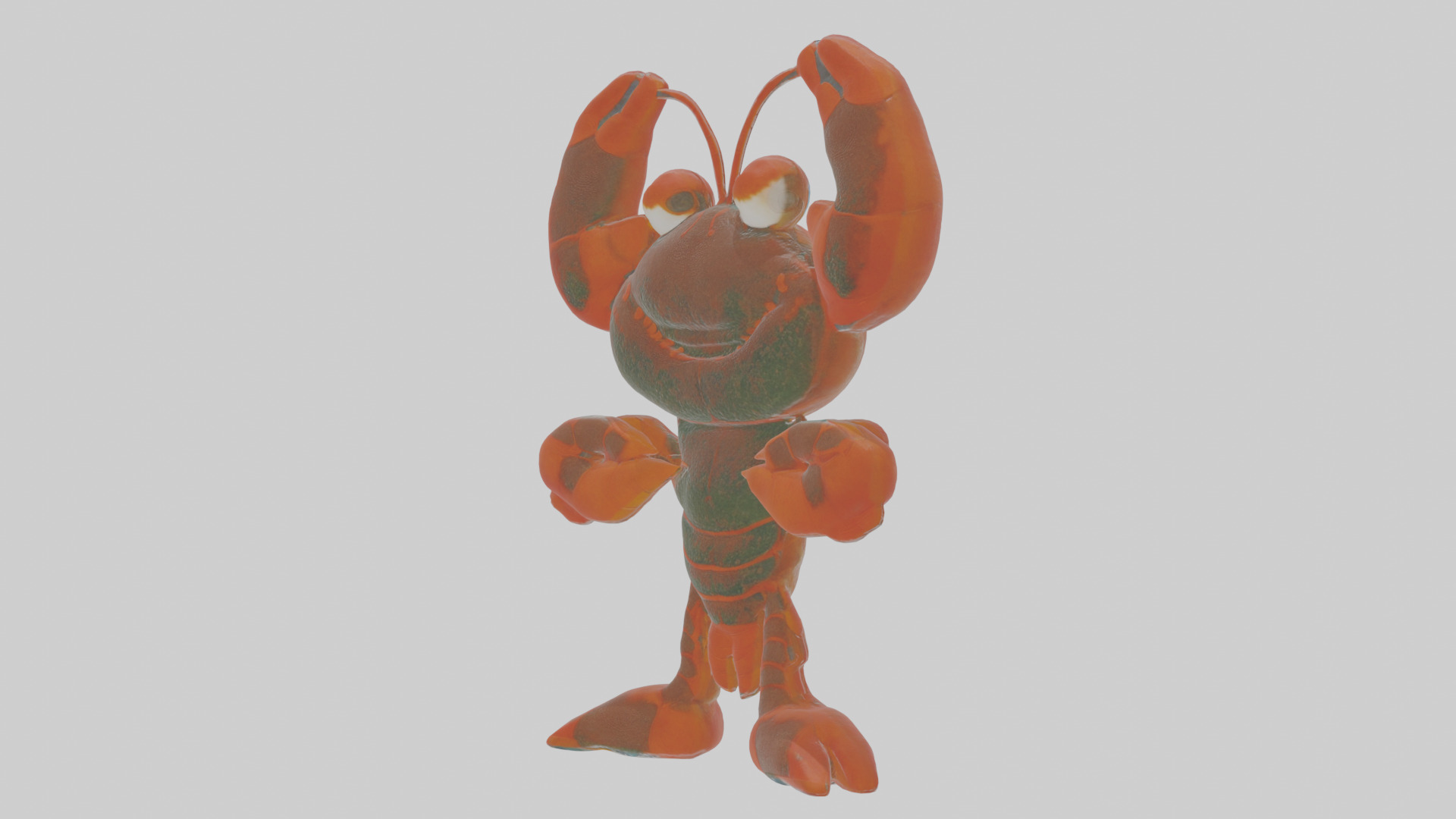 Cartoon Lobster Low-poly 3D model_15
