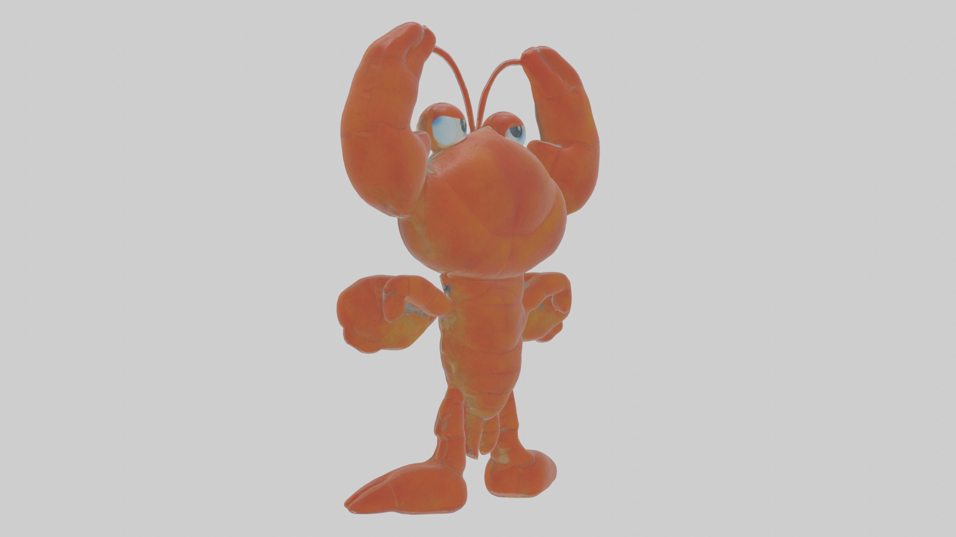 Cartoon Lobster Low-poly 3D model_2