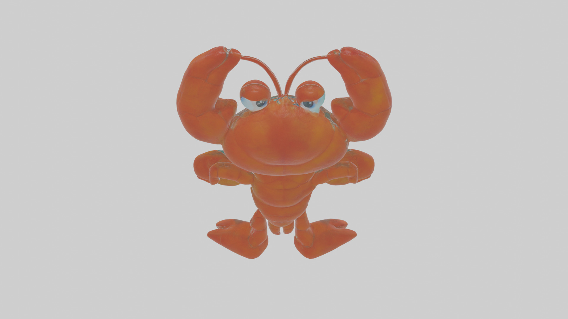 Cartoon Lobster Low-poly 3D model_23