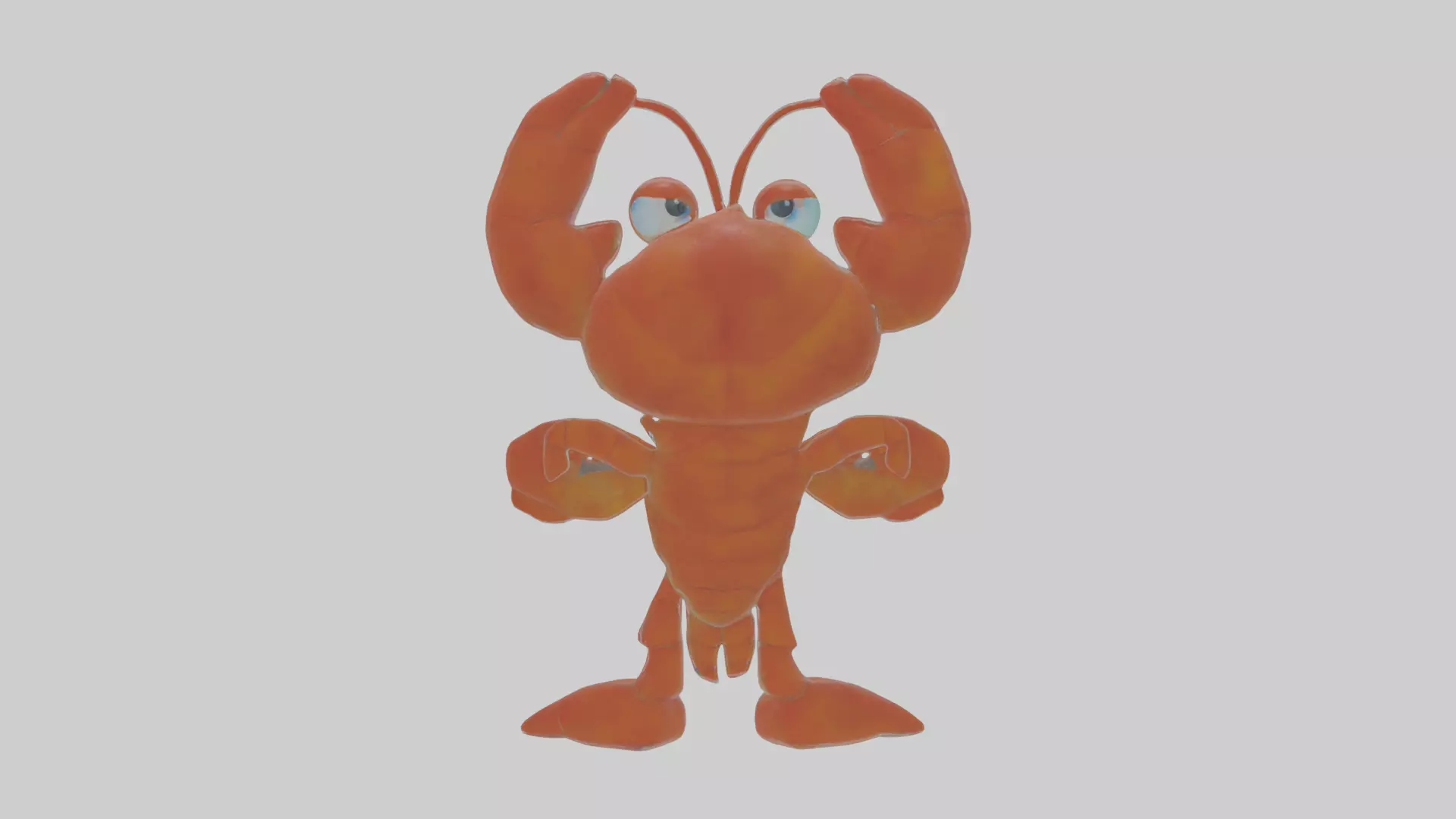 Cartoon Lobster Low-poly 3D model_0