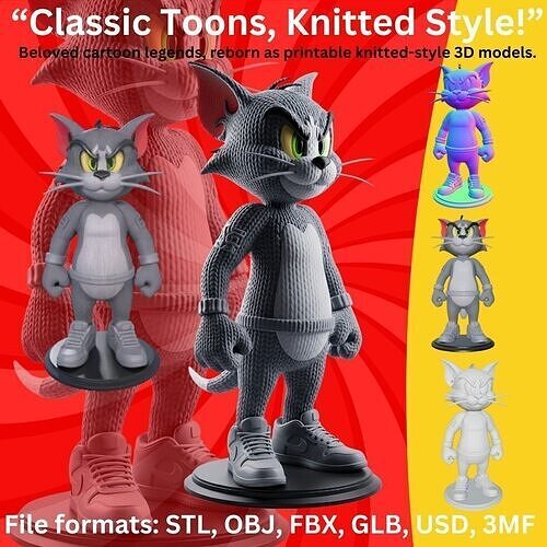 Stylized Knit Tom Figure Modern Character Interpretation 3D print model