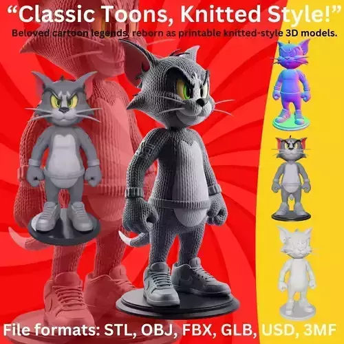 Stylized Knit Tom Figure Modern Character Interpretation