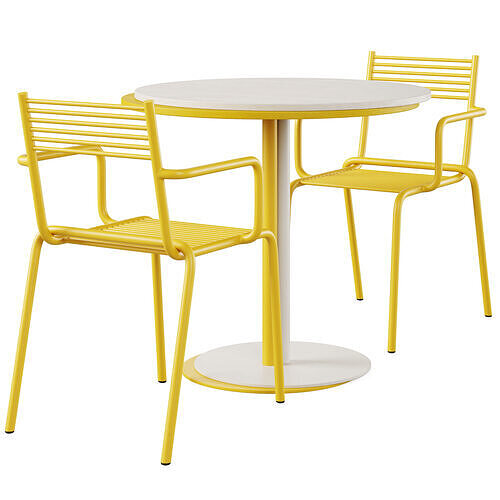 Chair with armrests UTYR and table AI by Qullar 3D model
