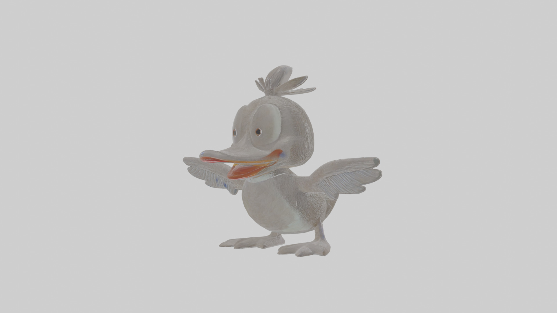 Cartoon Loon Low-poly 3D model_17