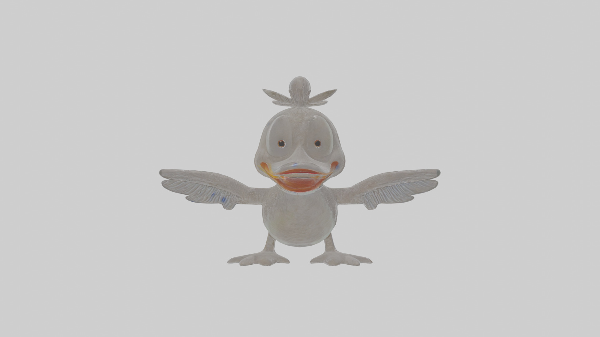 Cartoon Loon Low-poly 3D model_16