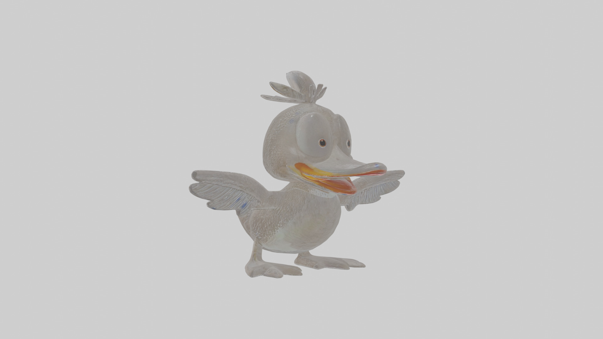 Cartoon Loon Low-poly 3D model_12
