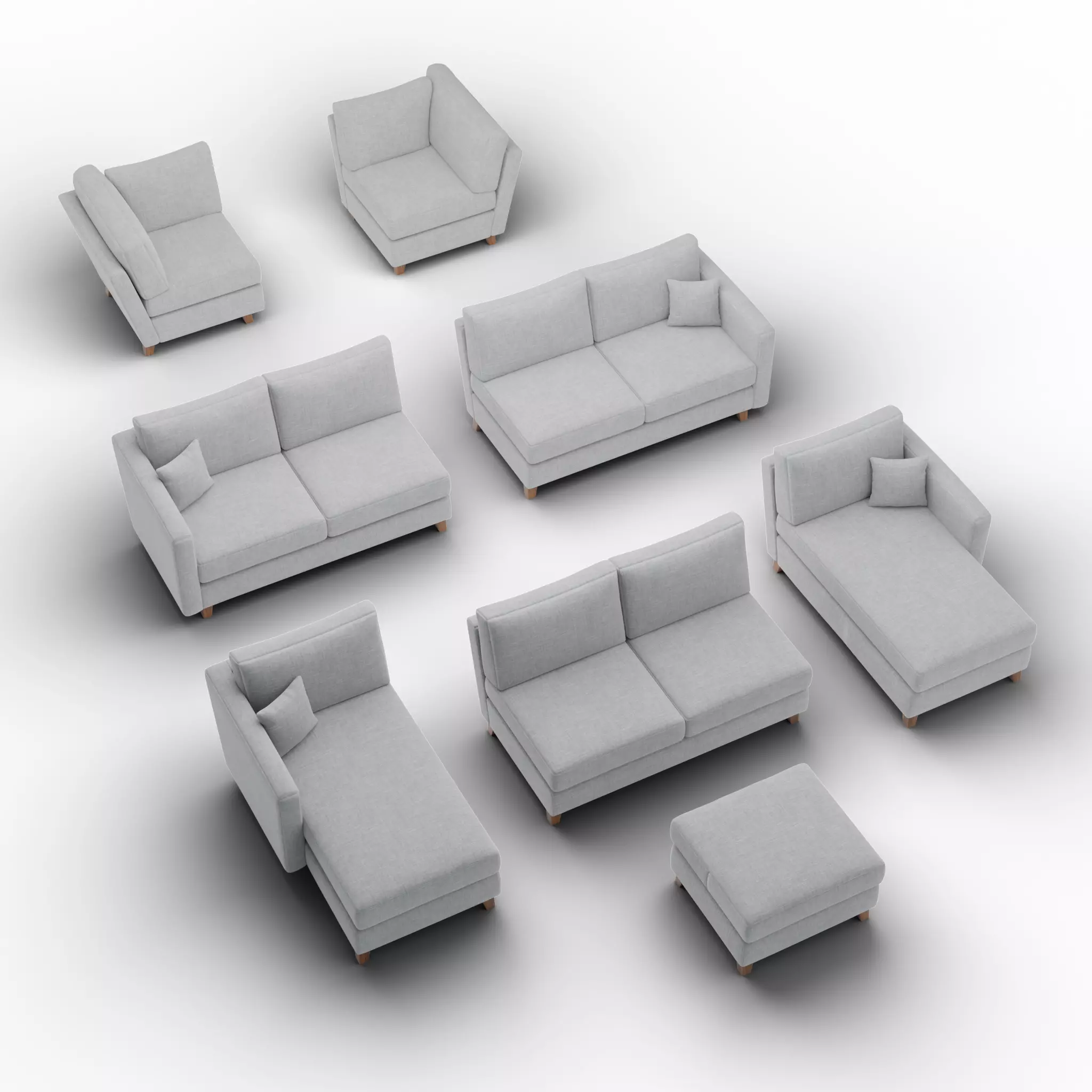 Lori Modular Sectional Pack 3D model_0