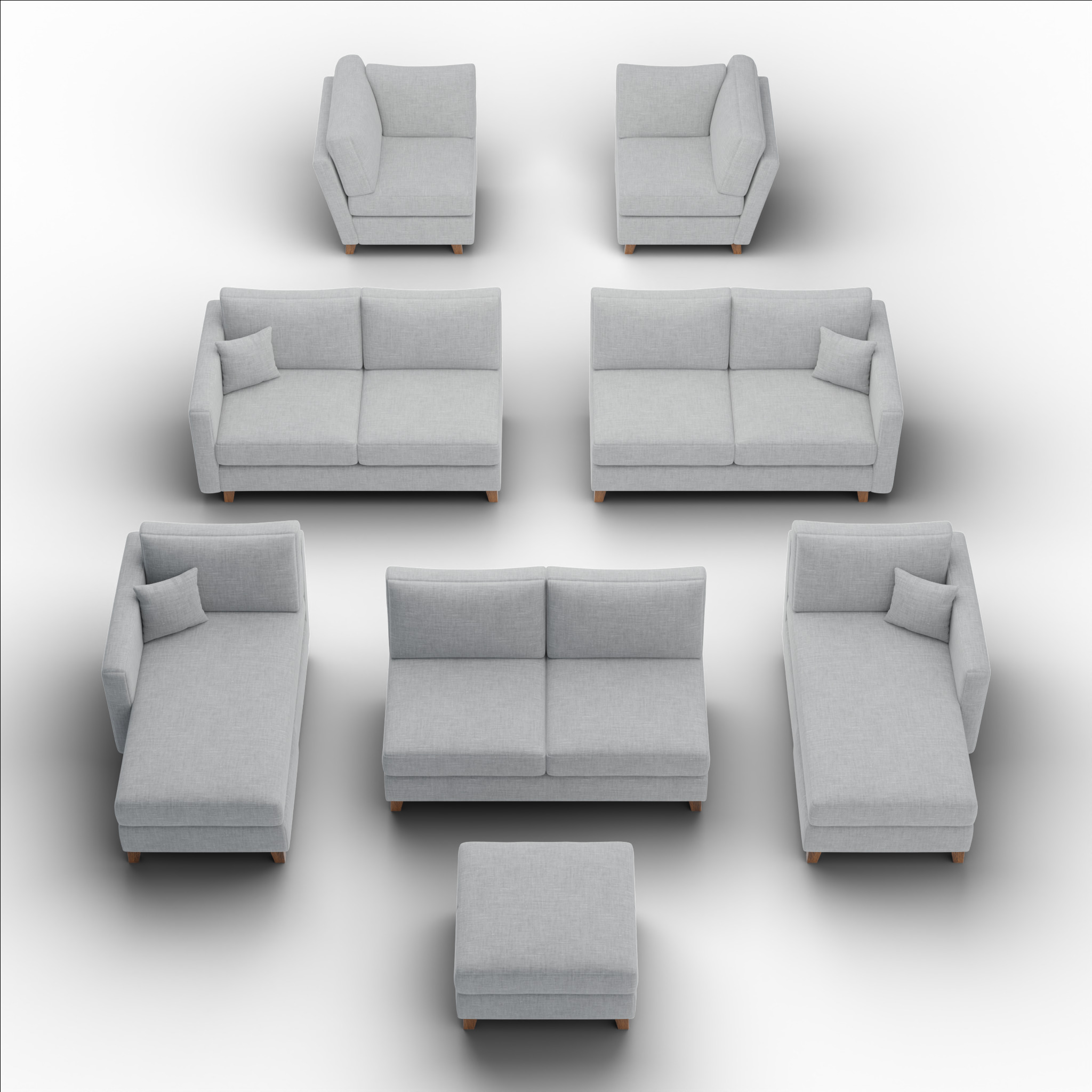 Lori Modular Sectional Pack 3D model_1