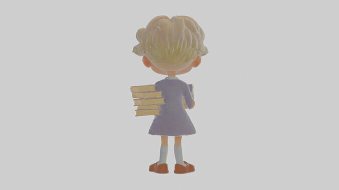 Cartoon Luna the Librarian Model Low-poly 3D model