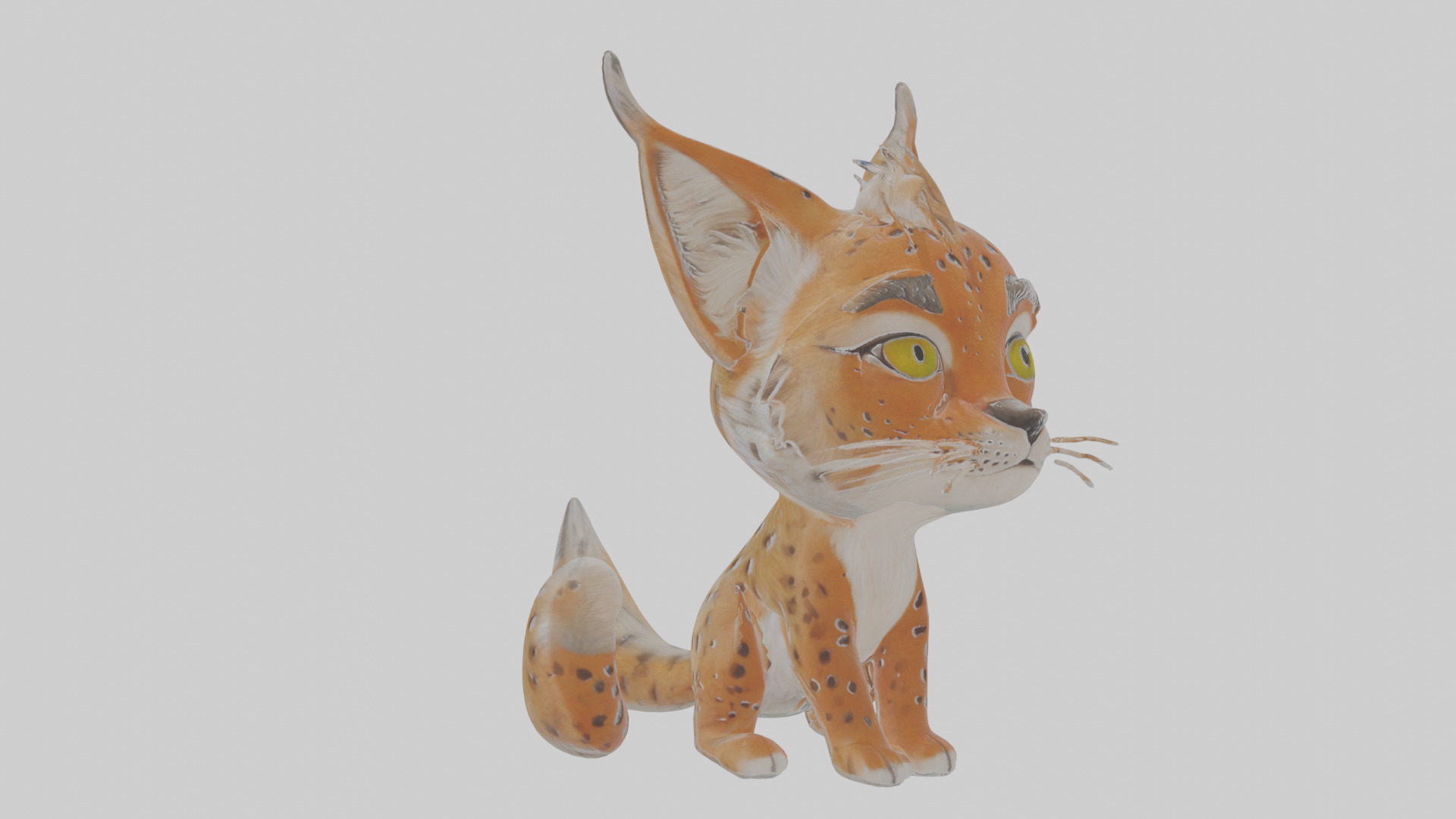 Cartoon Lynx Low-poly 3D model_16