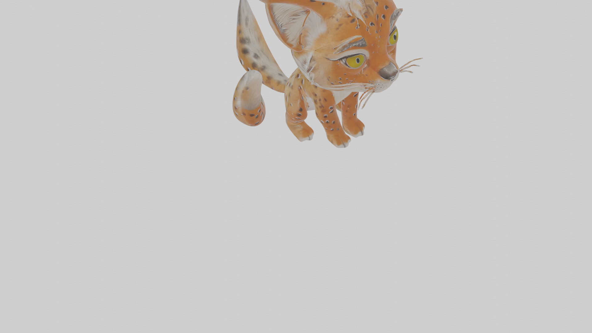 Cartoon Lynx Low-poly 3D model_8
