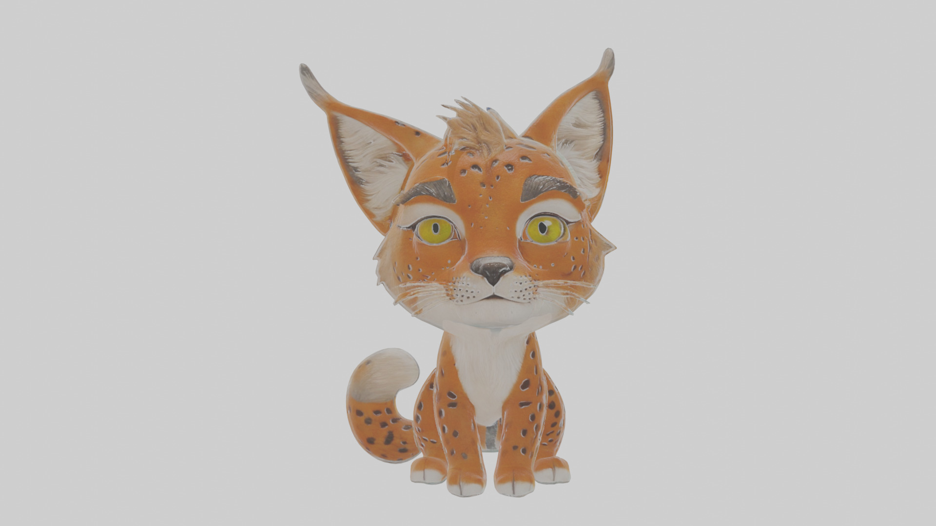 Cartoon Lynx Low-poly 3D model_12