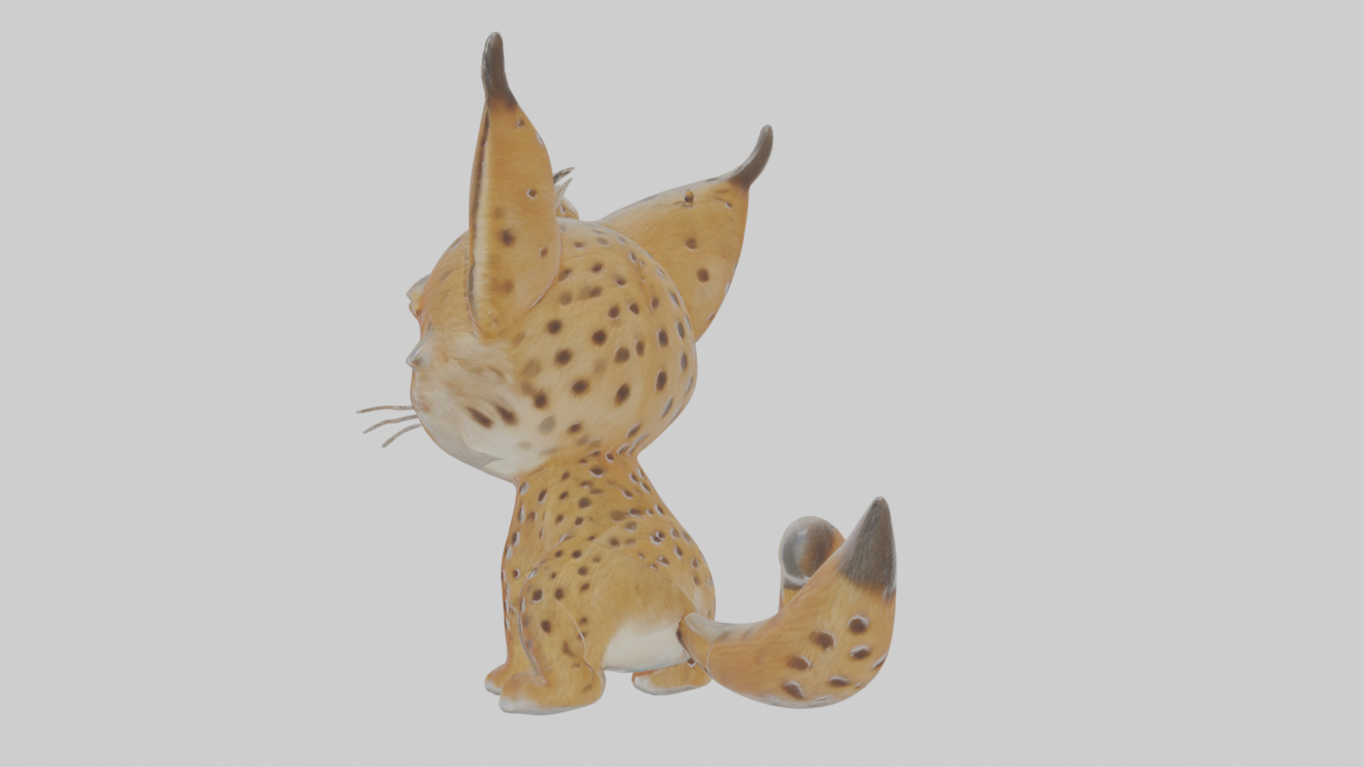 Cartoon Lynx Low-poly 3D model_1