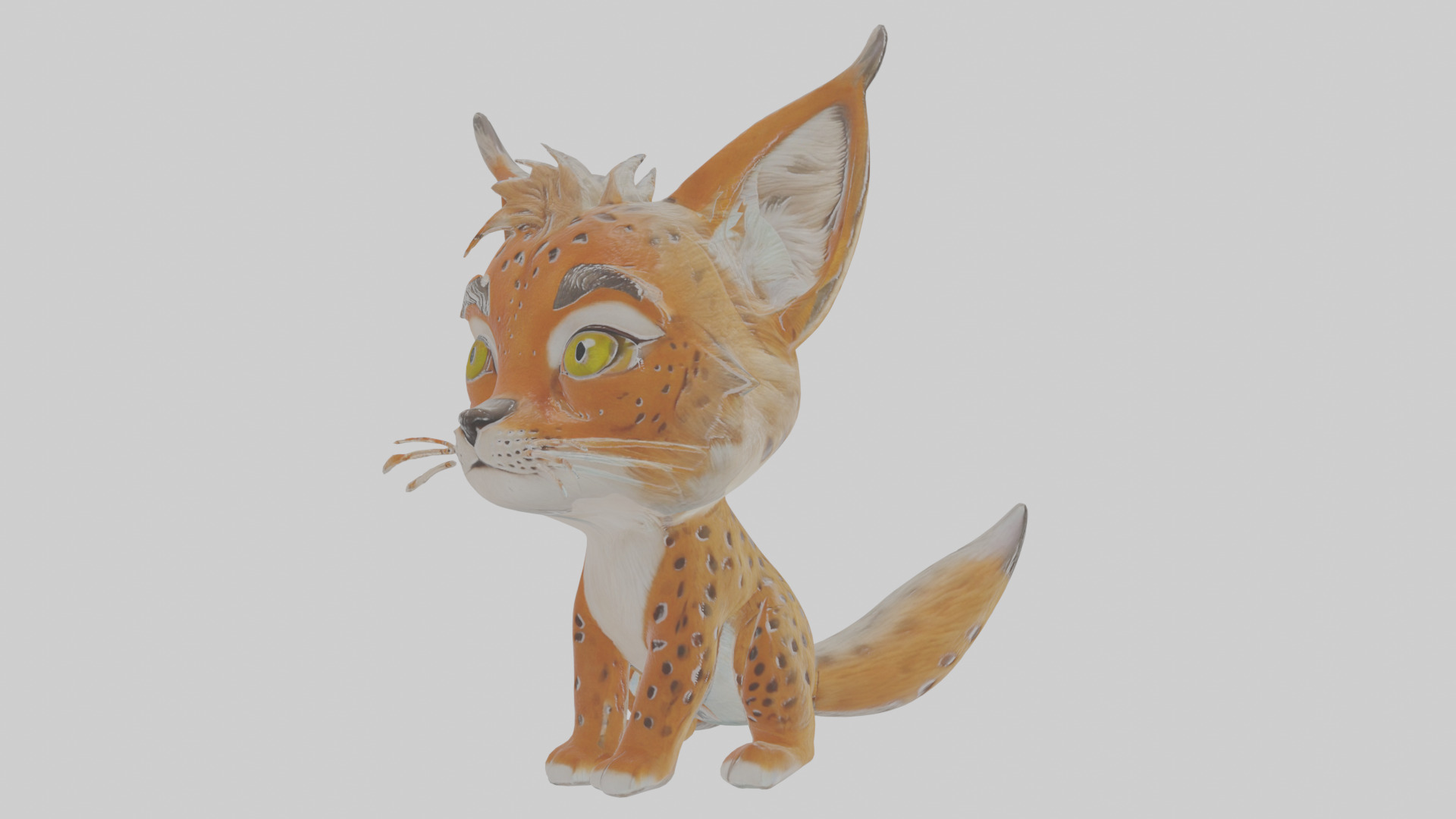 Cartoon Lynx Low-poly 3D model_10