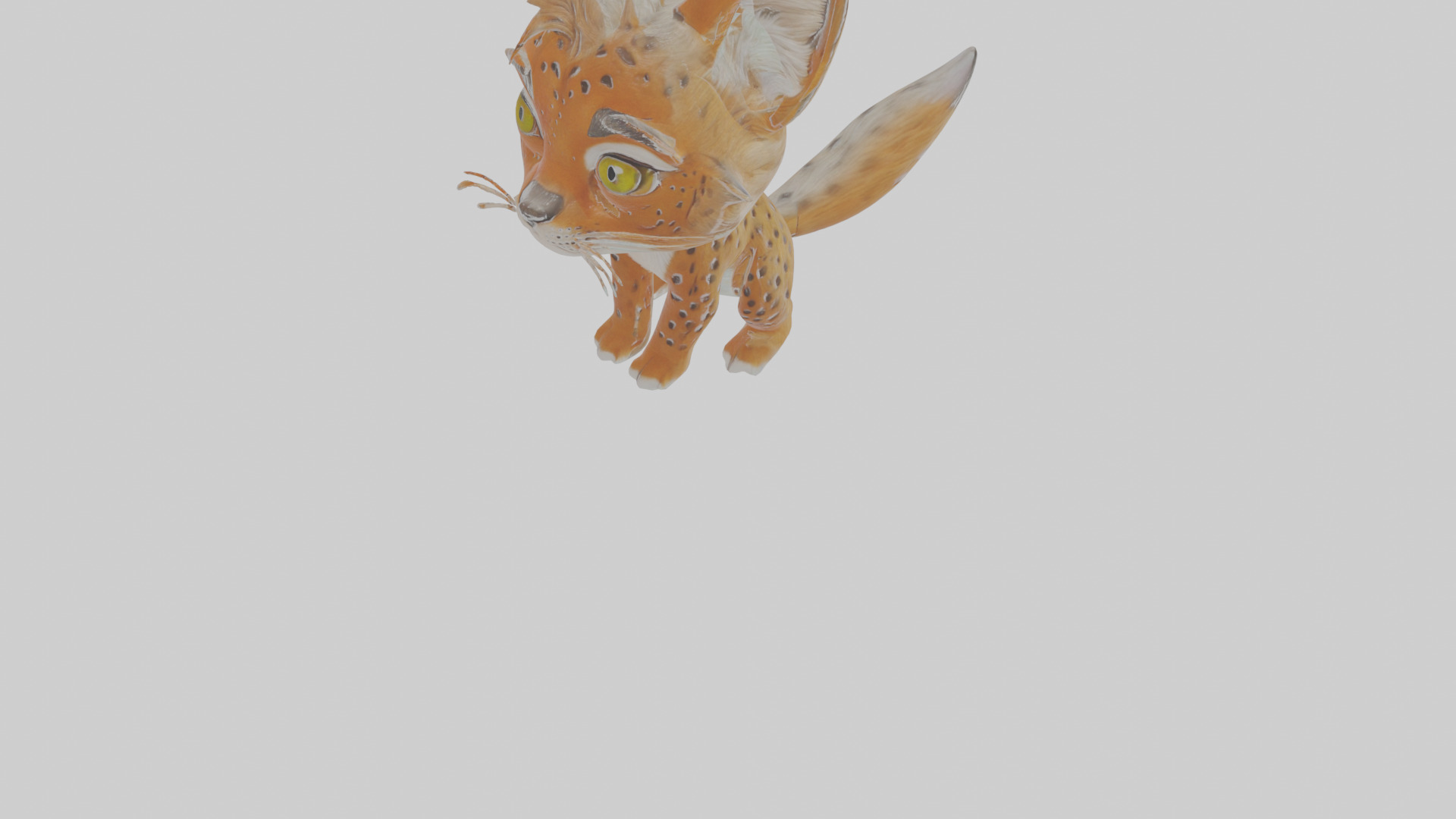 Cartoon Lynx Low-poly 3D model_7