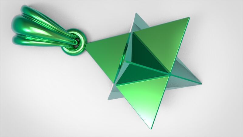 Merkabah star of david pendant 3D print model_17