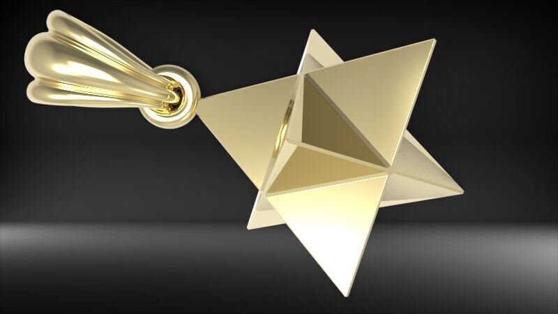 Merkabah star of david pendant 3D print model_14