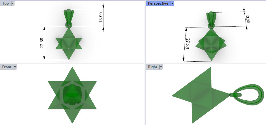 Merkabah star of david pendant 3D print model_20