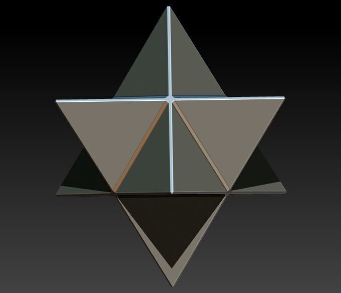 Merkabah star of david pendant 3D print model_13