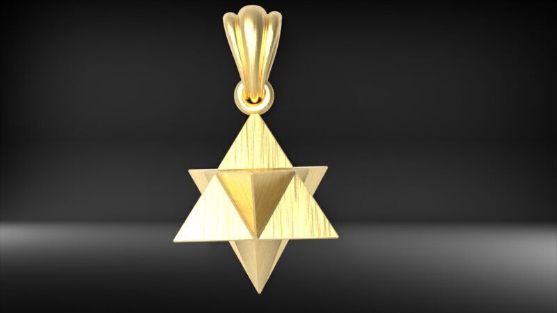 Merkabah star of david pendant 3D print model_15