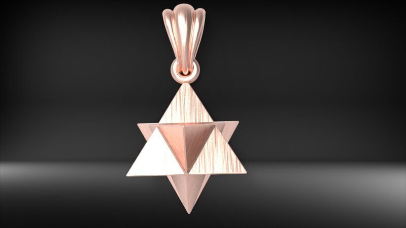 Merkabah star of david pendant 3D print model_12