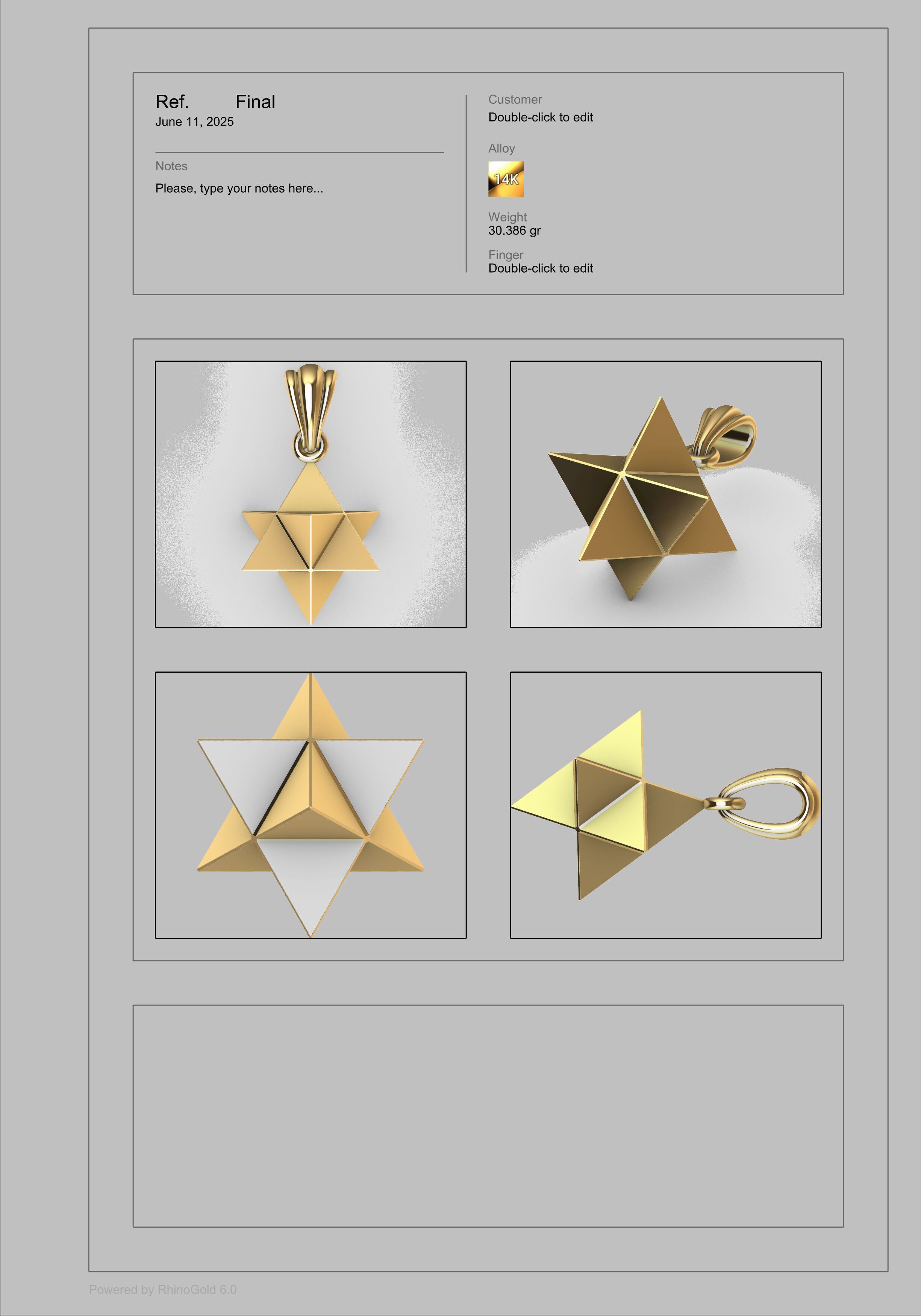Merkabah star of david pendant 3D print model_24