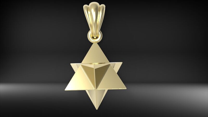 Merkabah star of david pendant 3D print model_6